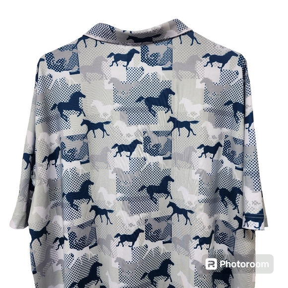 Waggle NWT Mens Unique Horse Design  Golf‎ Polo Size 2XL - Picture 6 of 7